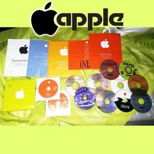 Assorted vintage Apple iMac software manuals OS 9.0 install and restore discs